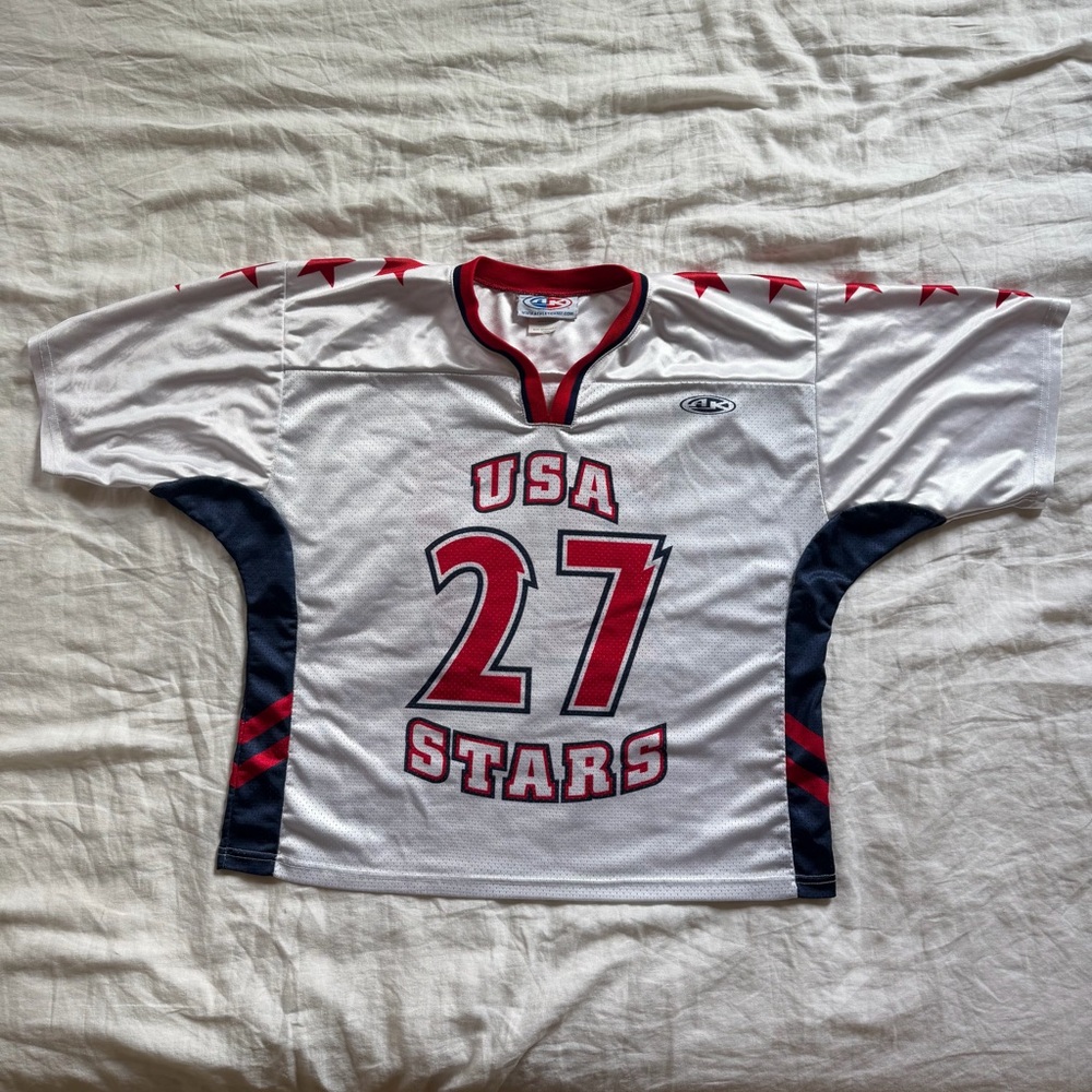 Vintage Athletic Knit 🇺🇸 Stars Hockey Jersey #27 White Men’s Large Made in 🇨🇦